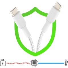Belkin BOOST CHARGE 1m USB Type-C Cable - Premium Quality, Fast Charging, Durable & Stylish White Design